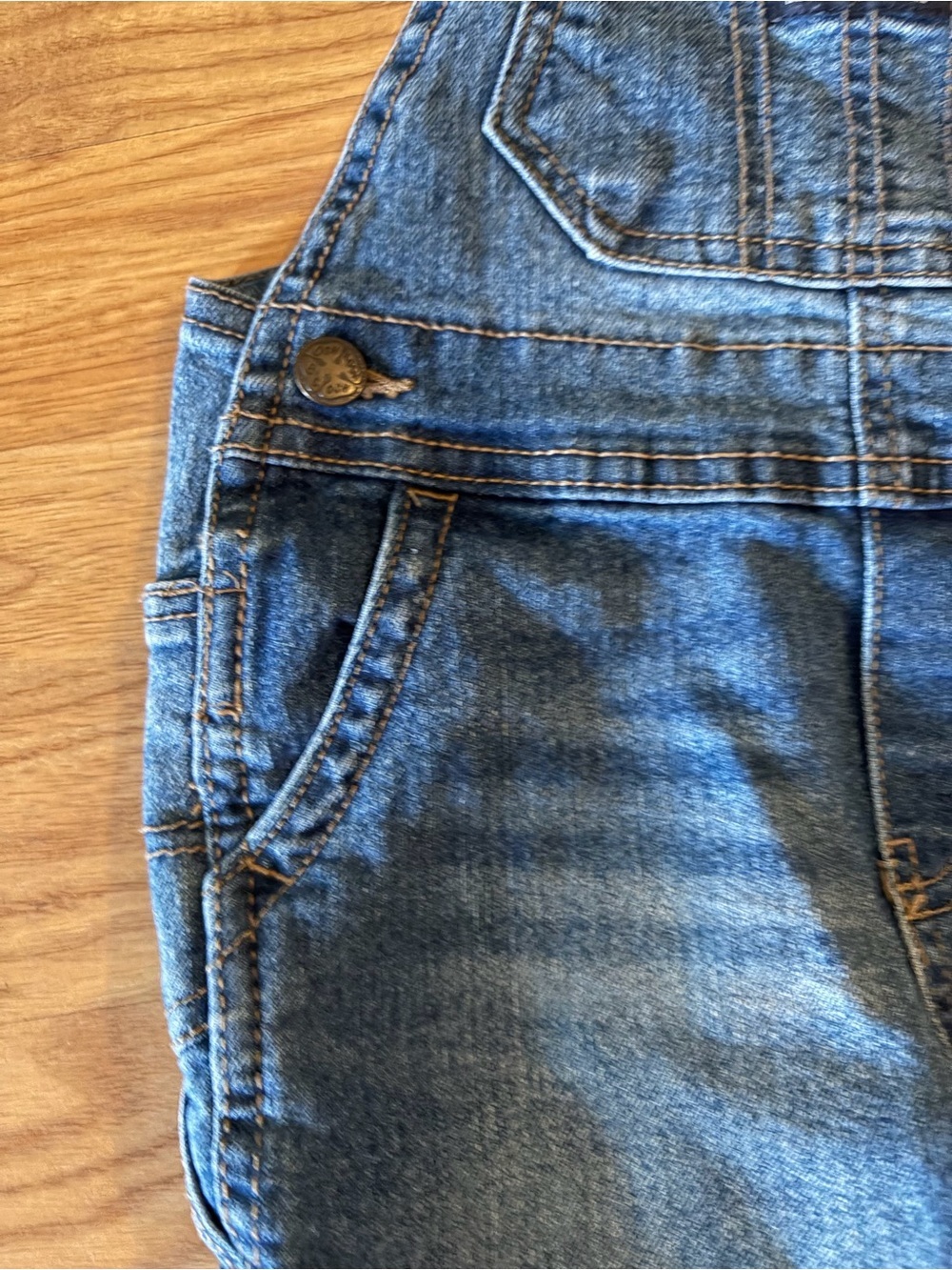 OshKosh Denim Short Overalls in Dark Blue for Kids - Picture 3 of 7